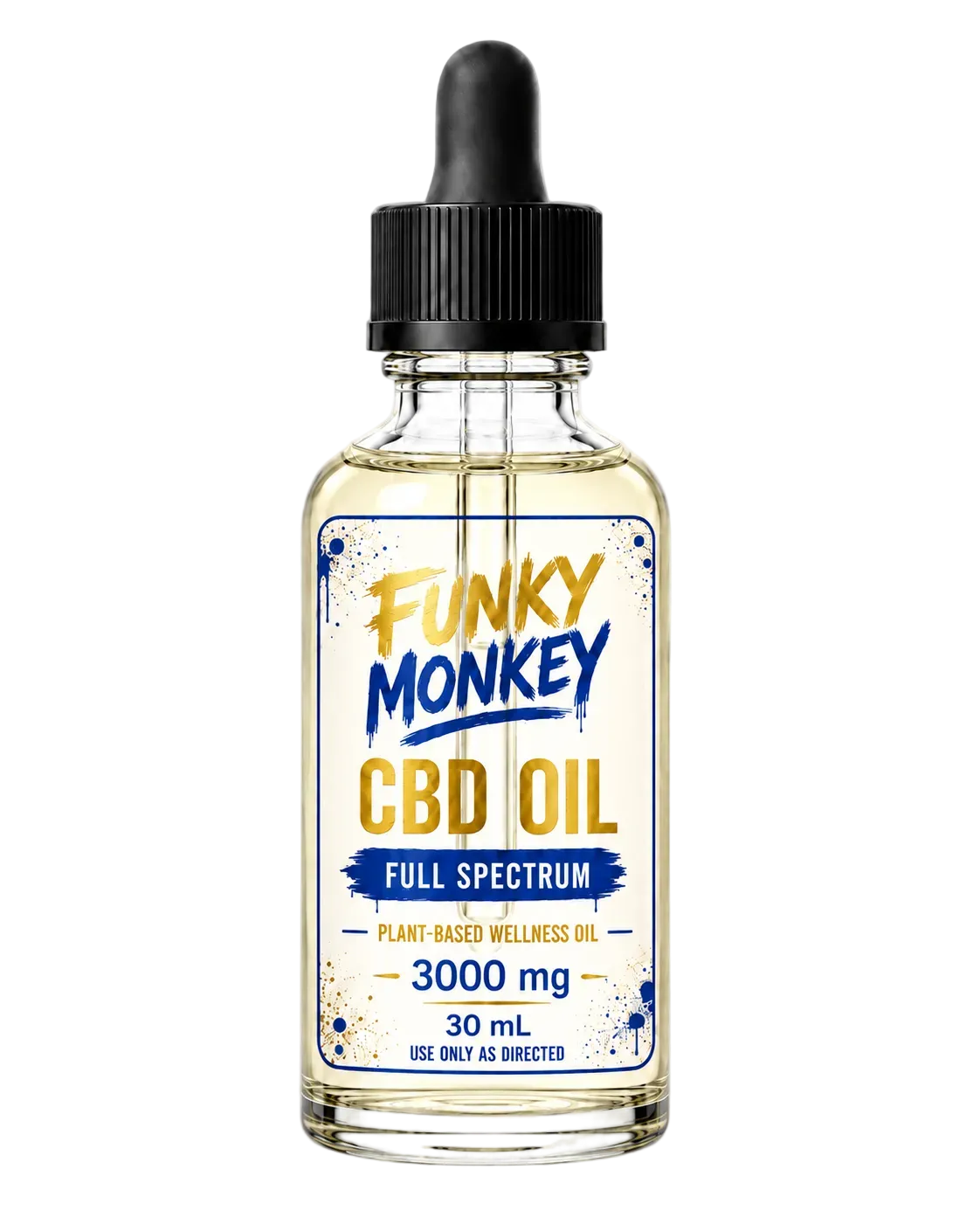 Funky Monkey Full Spectrum CBD Oil 3000mg 30mL dropper bottle